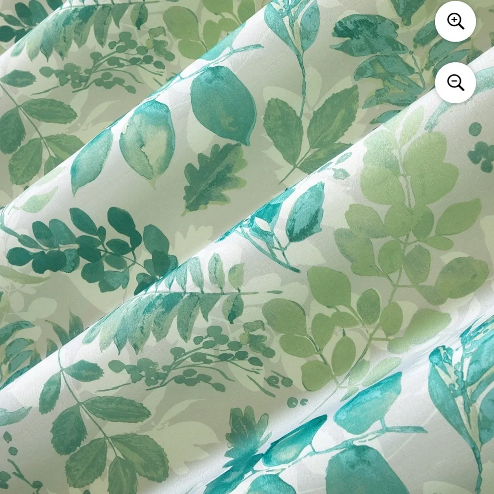 Mainstays Shower Curtain & Shower Hooks Silver Beads Teal White Bathroom Set